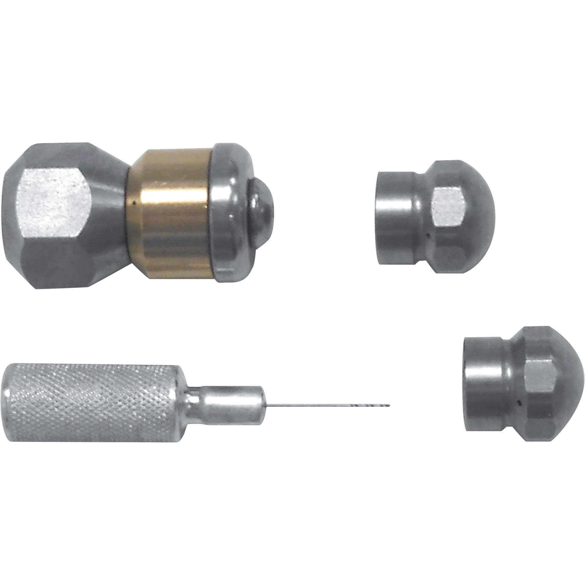 DTE Economy Sewer Jetting Nozzle Kit, 4-Pc., 1/8in.